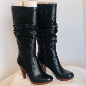 Guess - Leather Slouch Black Boots
